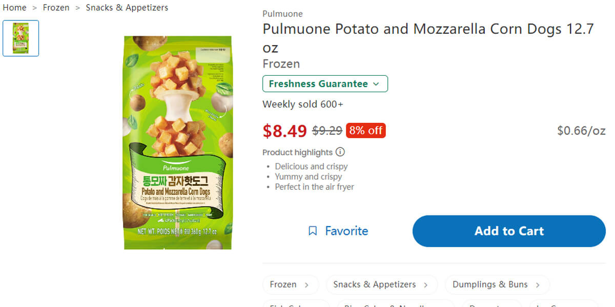 Crispy Potato Corn Dogs by Pulmuone An Irresistible Choice on Weee